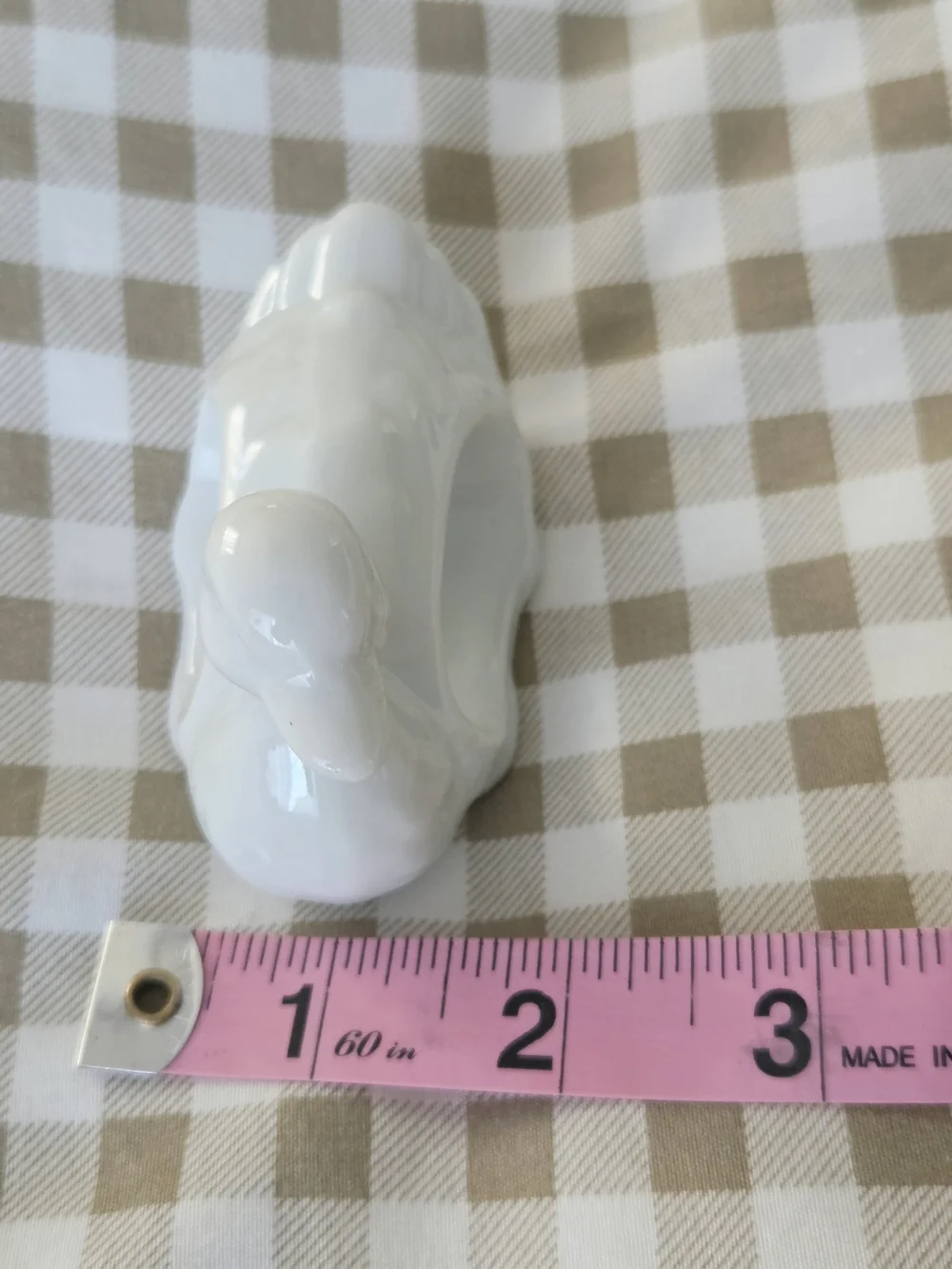 Vintage Set Of 2 White Ceramic / Porcelain Duck Napkin Rings